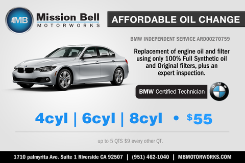 Mission Bell Motorworks Oil Change Service Riverside CA