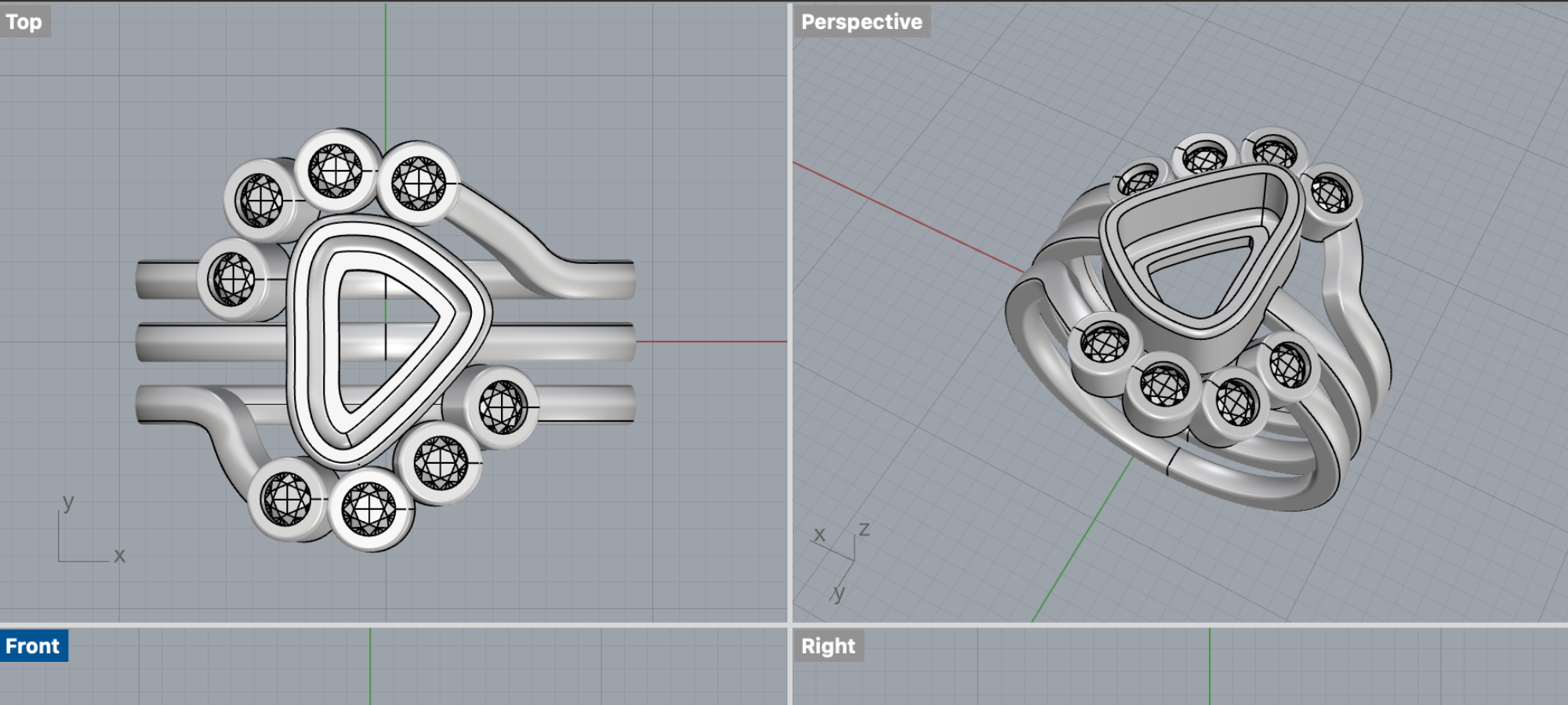 CAD drawing of bespoke ring