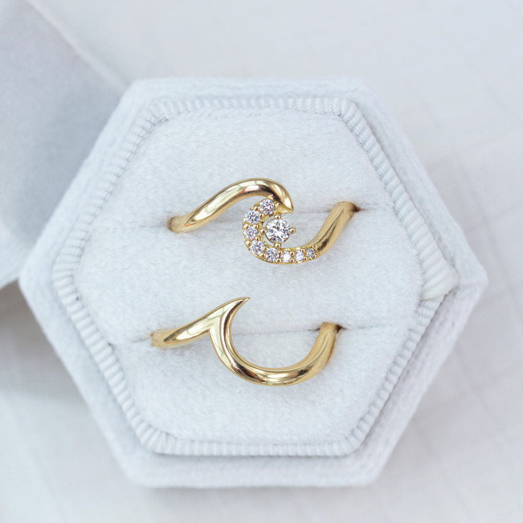 Wave ring bridal set