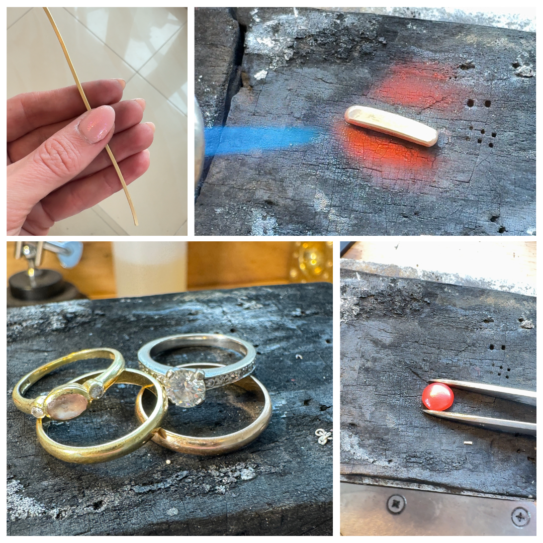 old wedding rings being melted down