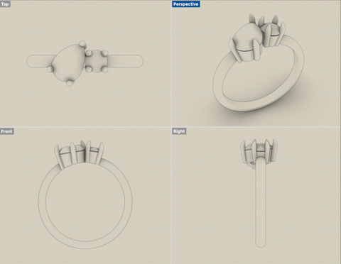 Toi Et Moi Ring CAD Drawing