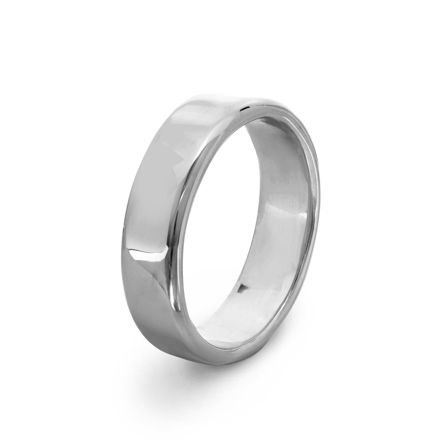 White Gold Flat Court Wedding Band