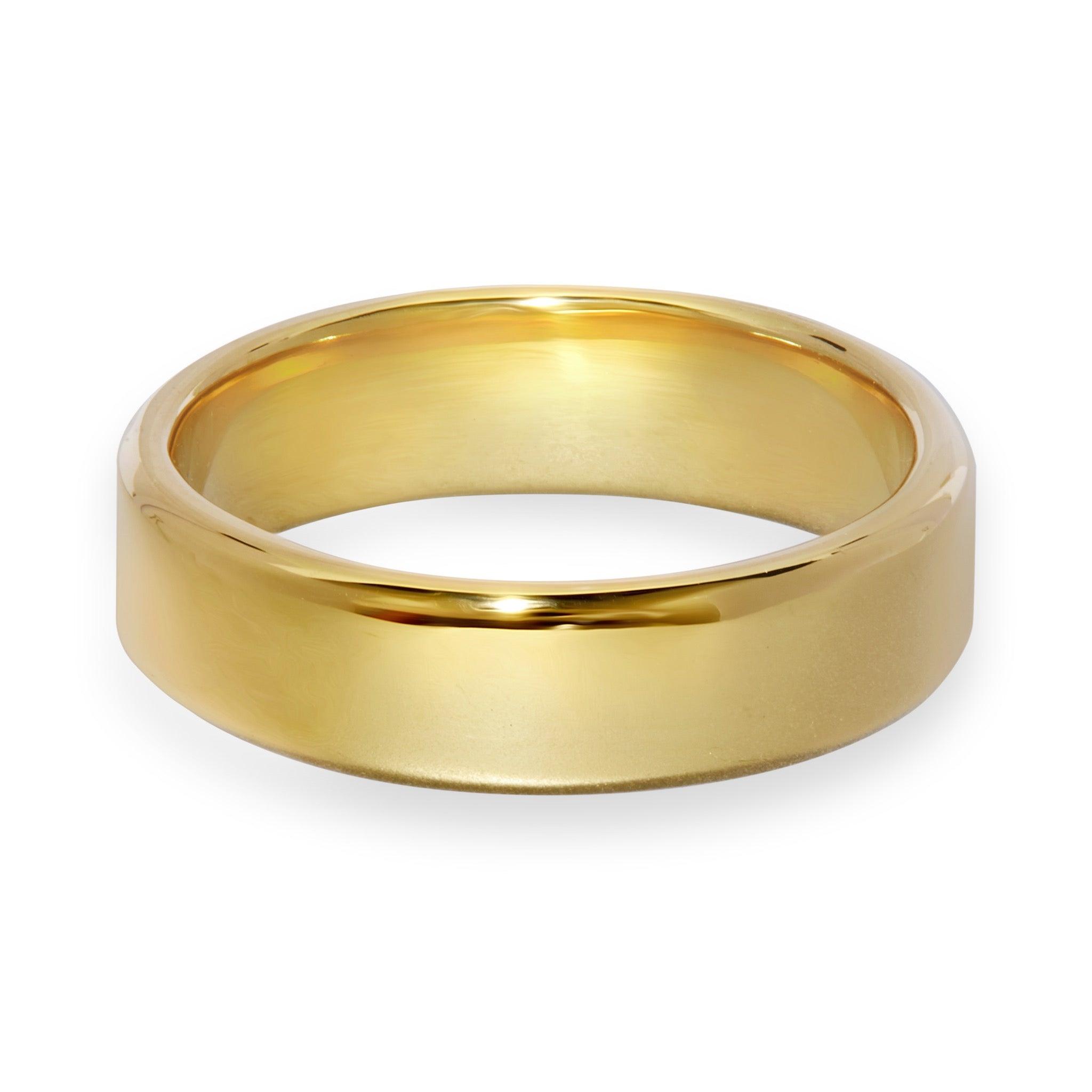 Yellow Gold Flat Court Wedding Band