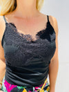 Best Night Ever Bodysuit with Frayed Lace Detail