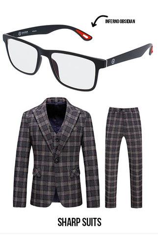 sharp suits with a checkered pattern 