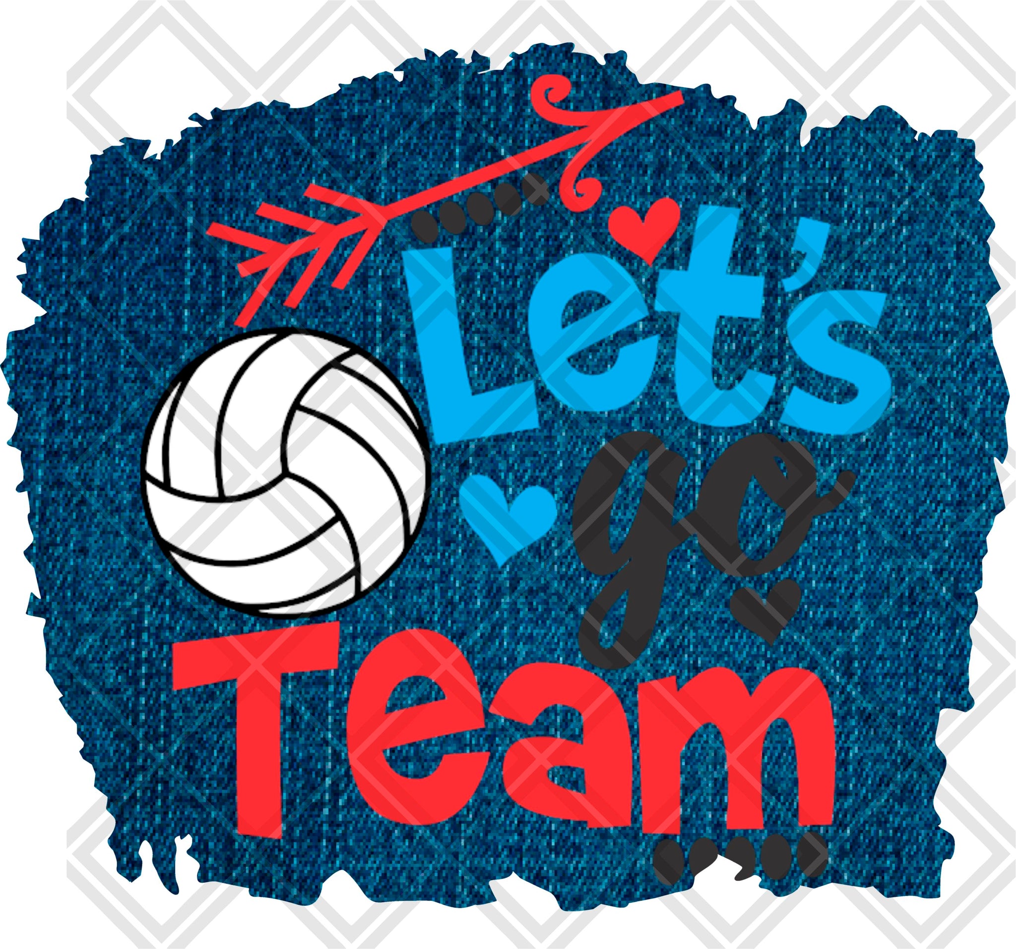 Lets Go Team Volleyball Png Digital Download Instand Download Popzy Bows