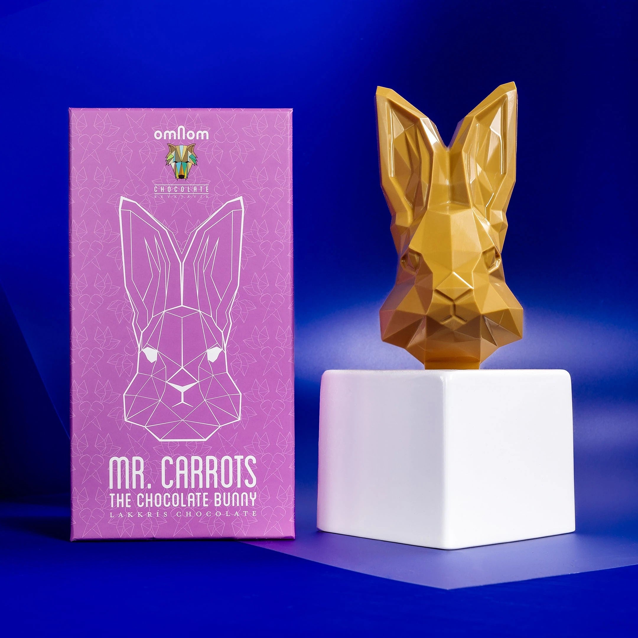 Mr. Carrots, chocolate bunny. 