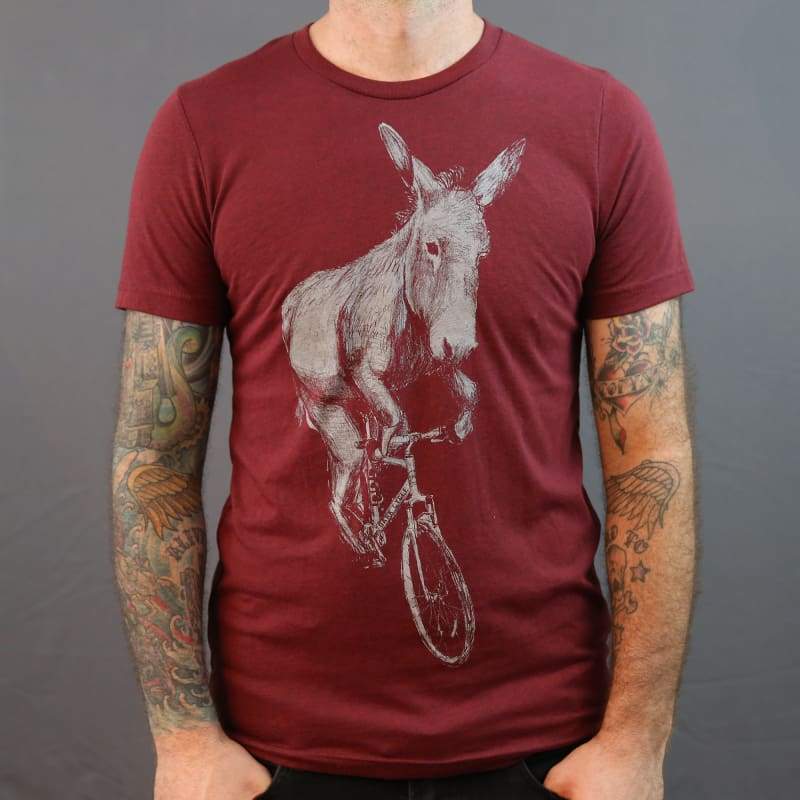 Dark Cycle Clothing Donkey on A Bike Men's T-Shirt