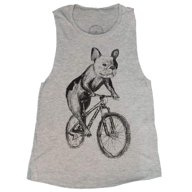 French Bulldog on a Bicycle Women's Tank | Gifts For Frenchie Lovers