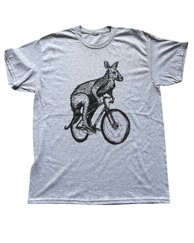 Kangaroo on A Bicycle Men's/Unisex Shirt