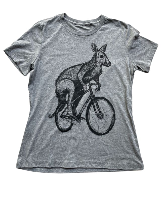 Shirt Kangaroo on Women\'s Bicycle A