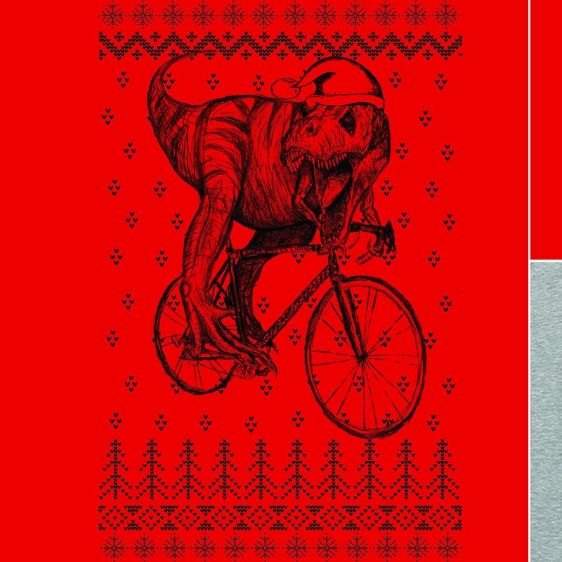 [ tyrannosaurus rex on a bicycle holiday sweater ] | t-shirts + more options