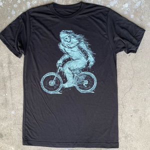 Yeti on A Bike- Women's Black Crop Top