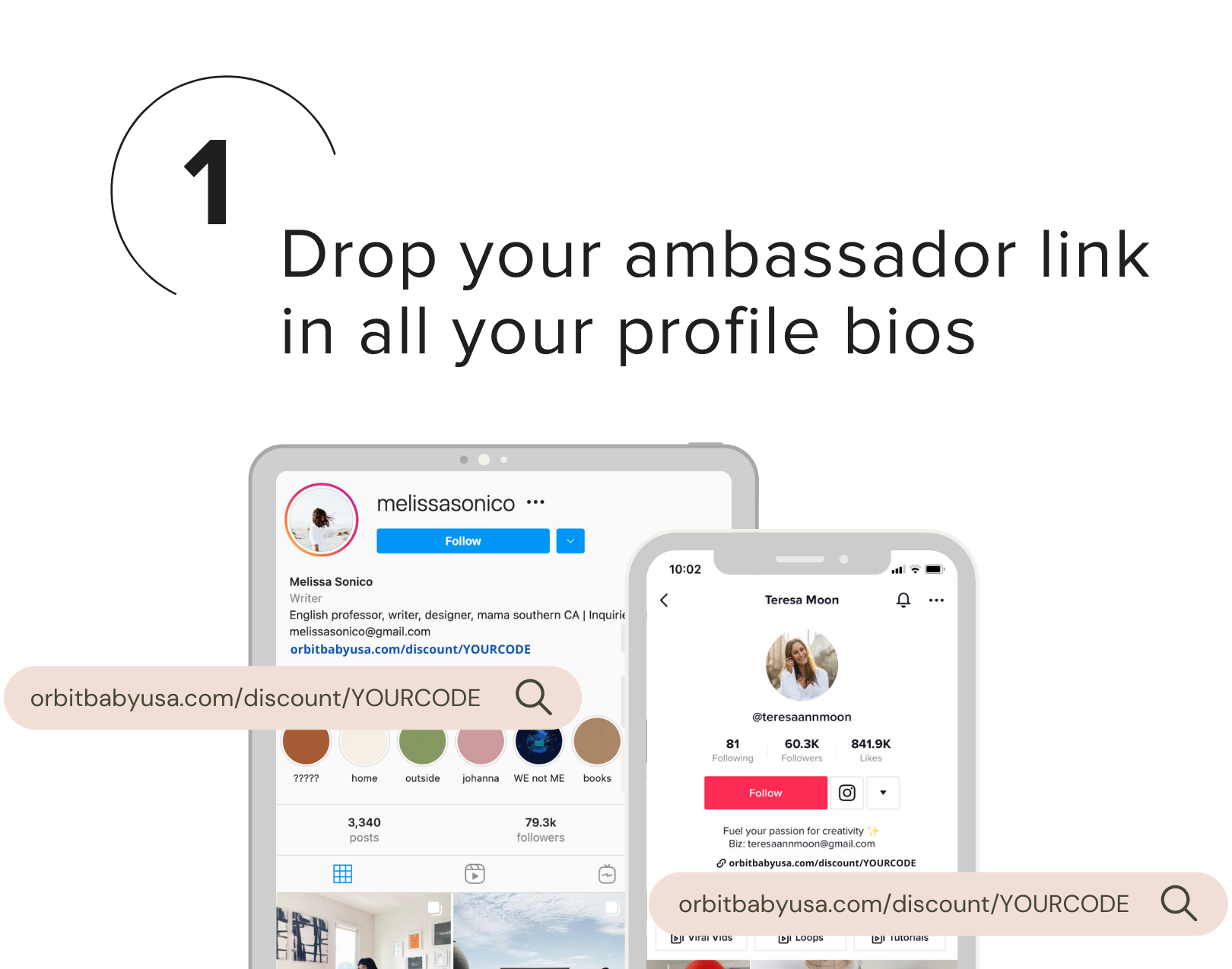 Drop your ambassador link in all your profile bios