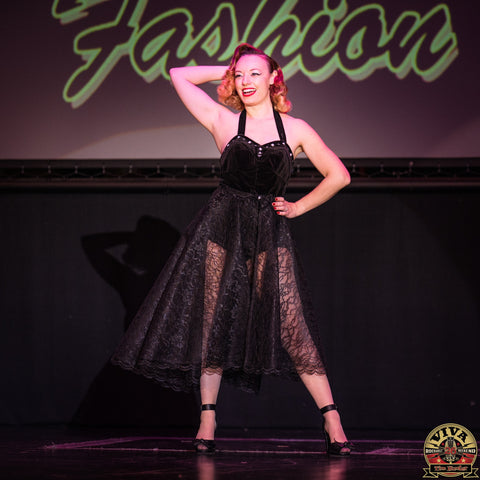 Pinup model and Hollyville owner, Pamela Marie in the Viva Las Vegas Rockabilly Weekend 2023 Fashion Show