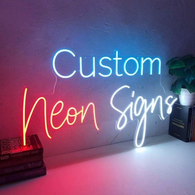 custom neon writing signs