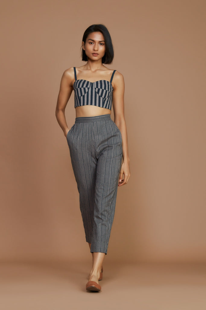 Pink Cotton Striped Corset Top – Story Of India