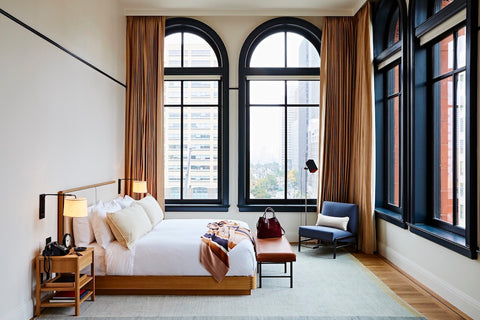 One of the Shinola Detroit Hotel's guest rooms