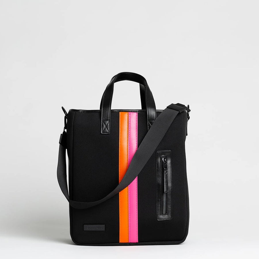 black neoprene lunch bag