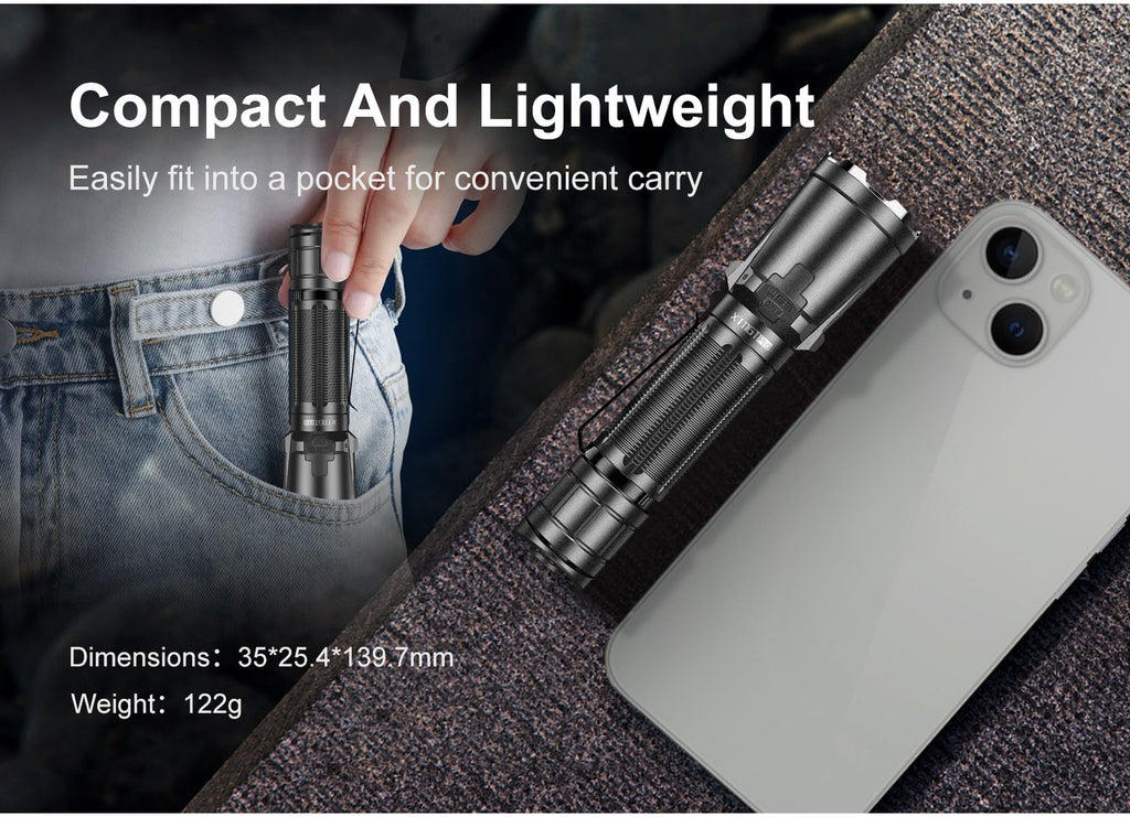klarus XT11GT Pro 3300 lumens LED Lampe torche rechargeable, lampe de poche  tactique puissante pour le camping, la randonnée et les urgences :  : Bricolage