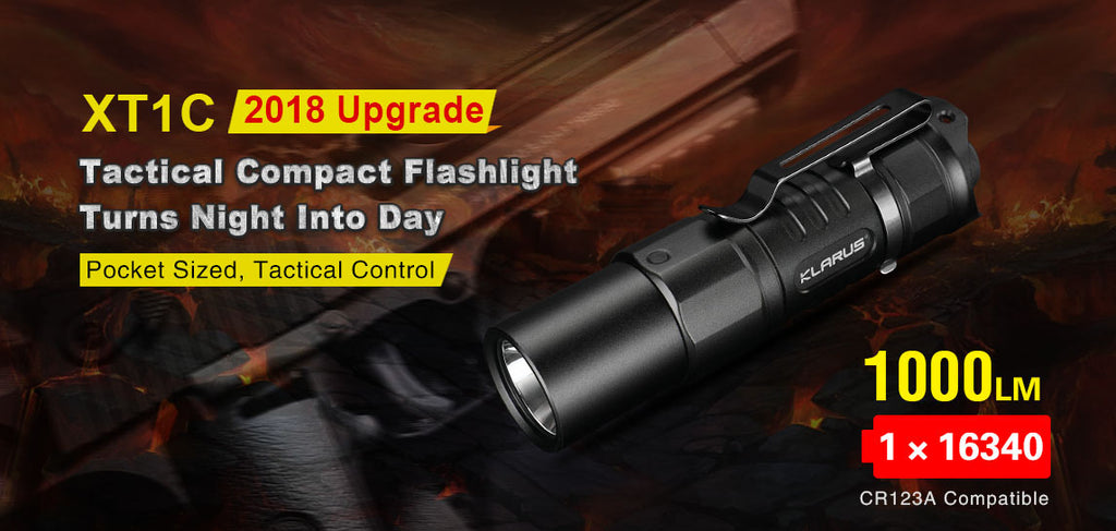 Lampe tactique compacte XT1C V2 Klarus avec accu rechargeable en micro-USB