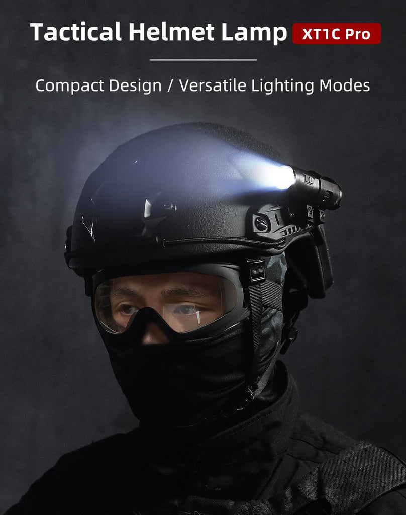 XT1C PRO compact and versatile tactical helmet lamp