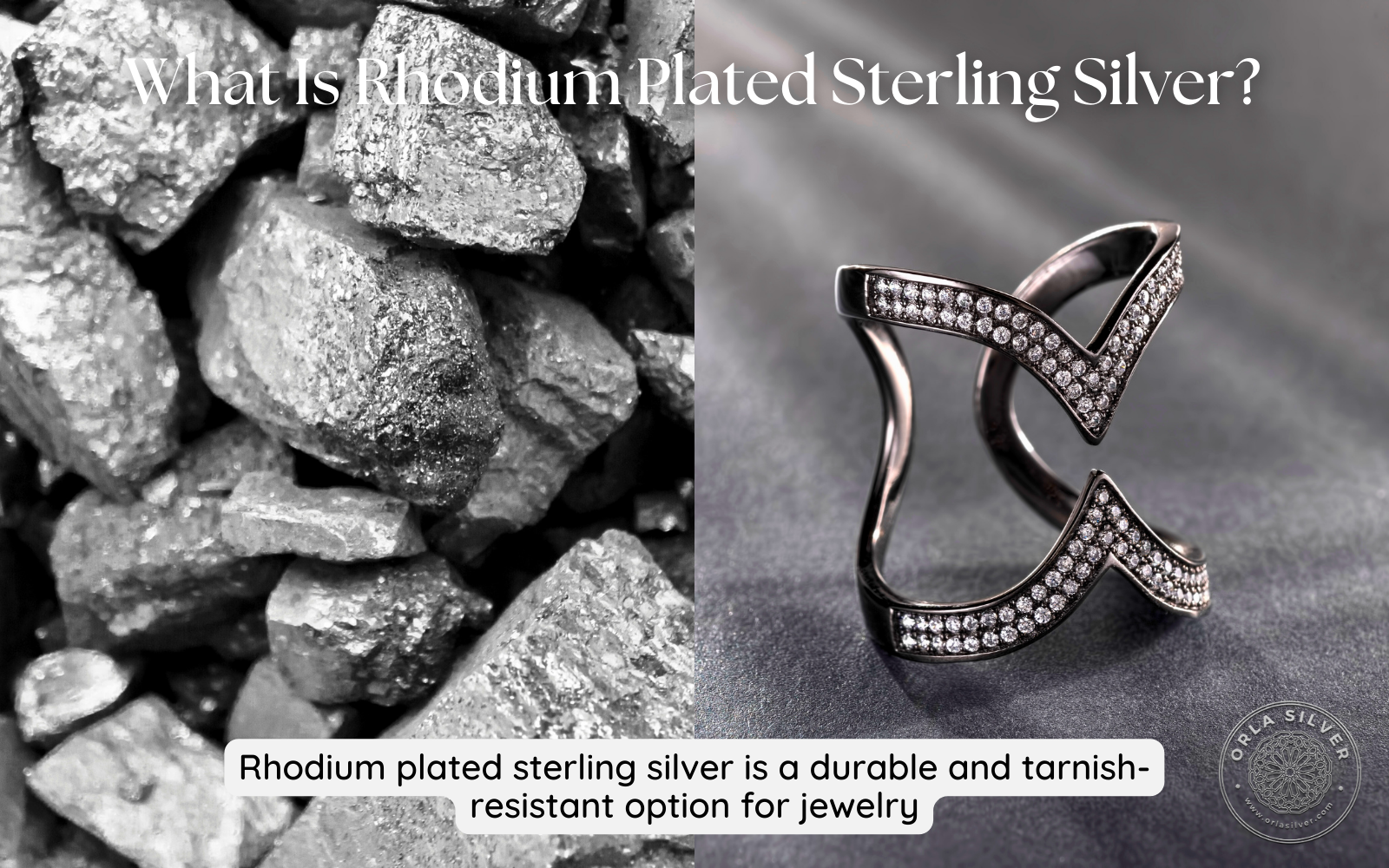 Rhodium plated sterling silver is a durable and tarnish-resistant option for jewelry.