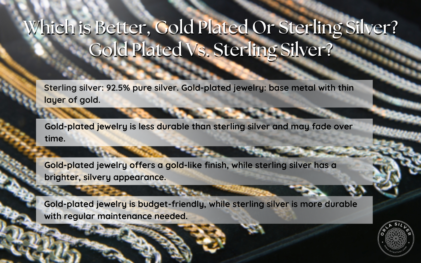 Which is Better, Gold Plated Or Sterling Silver? Gold Plated Vs. Sterling Silver?