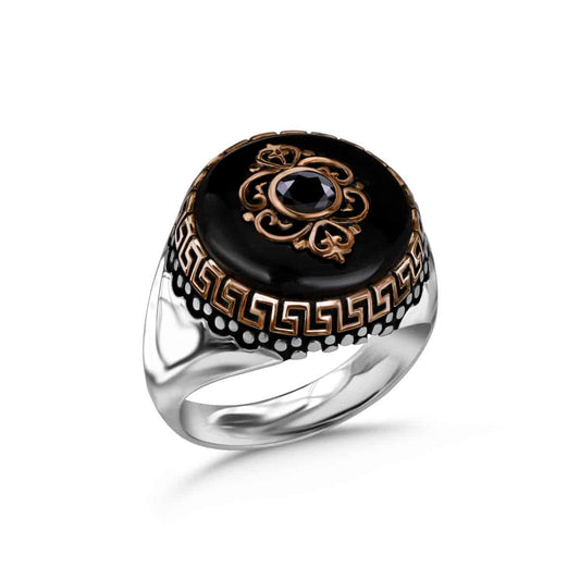 Black Onyx Men's Silver Ring