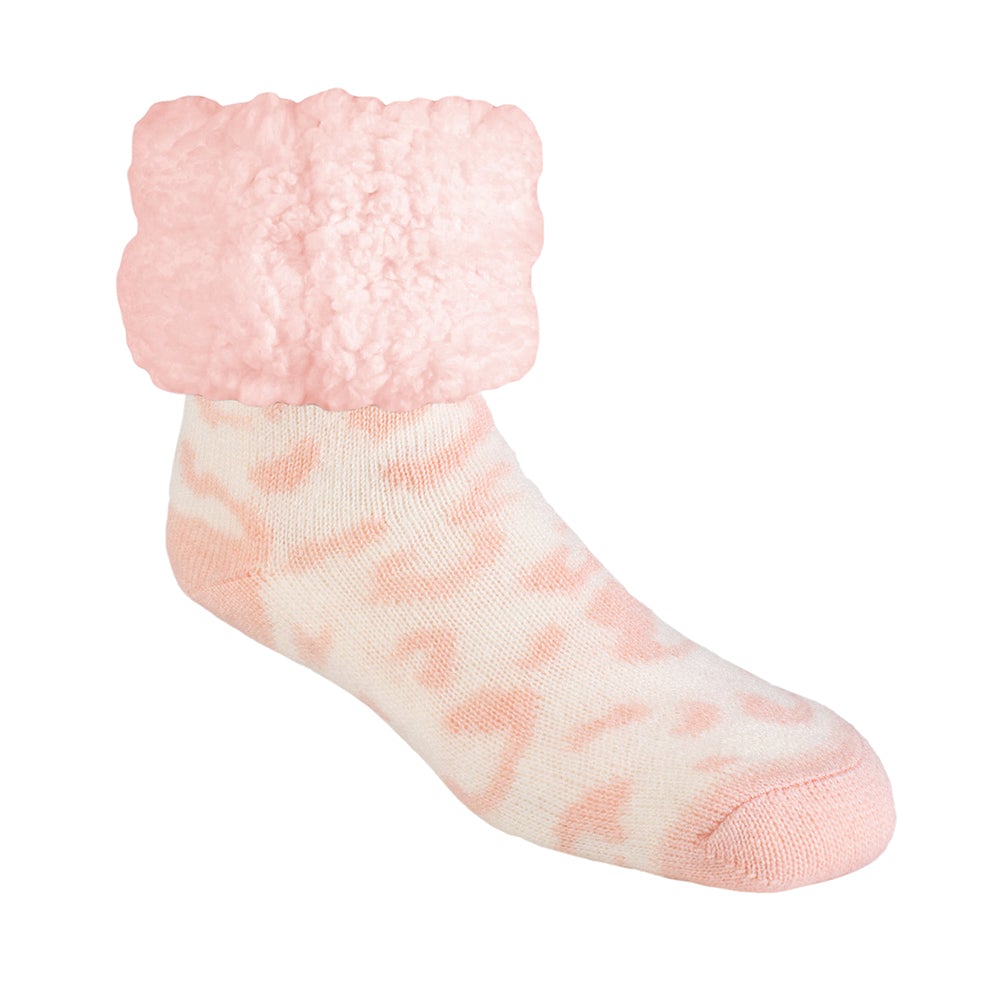 Pink Dogwood Cheetah - Original Size Pudus Slipper Socks — Bird in Hand