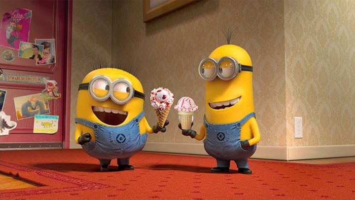 minions holding ice cream