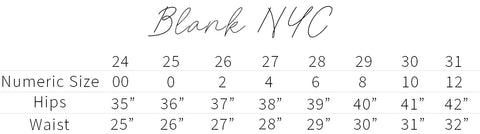 Sanft Koordinate Nordwest blank nyc jeans size chart Spiel mit Panik Bereit