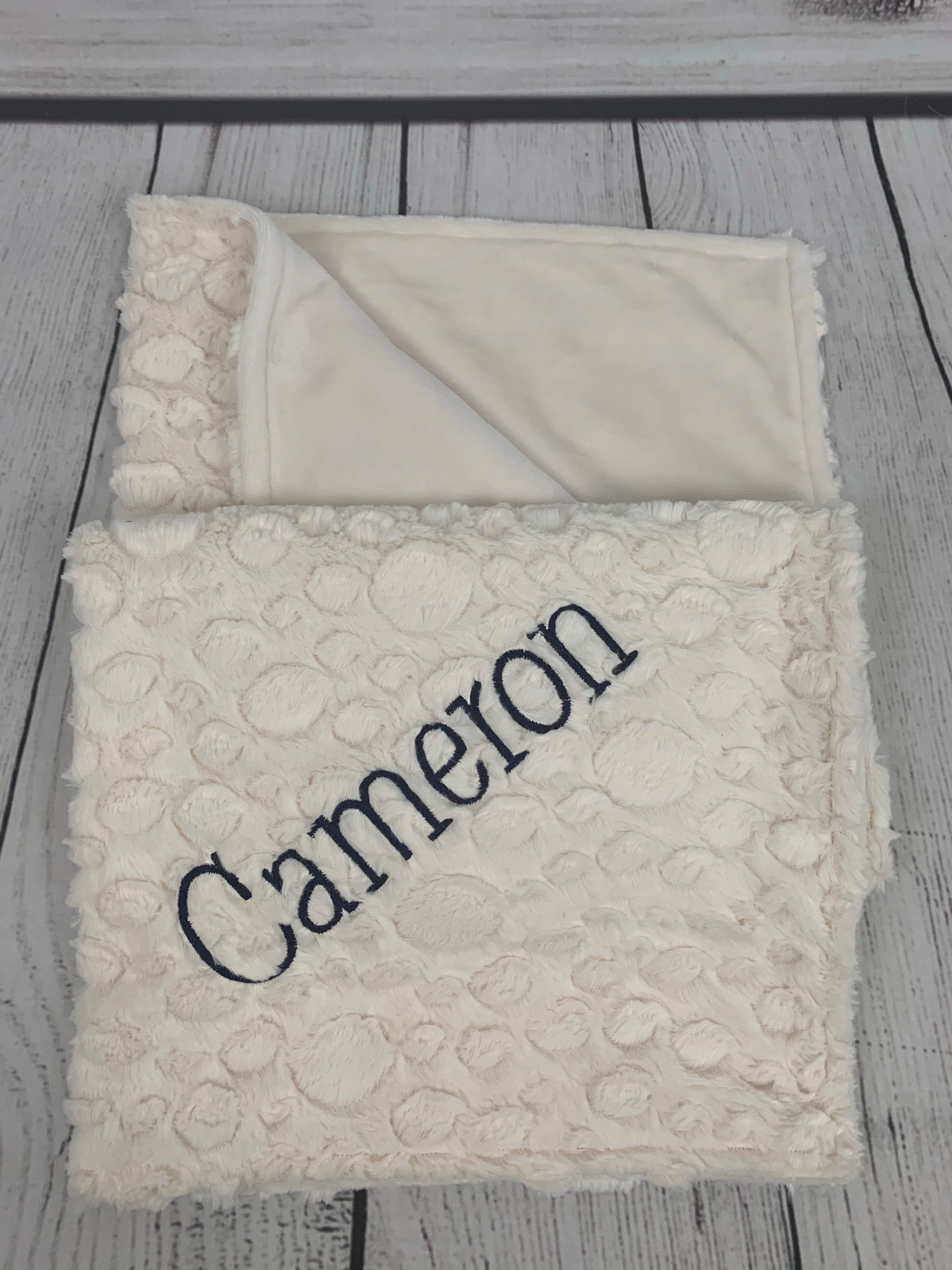 Ivory pebble with flat ivory Back Blanket No Ruffle