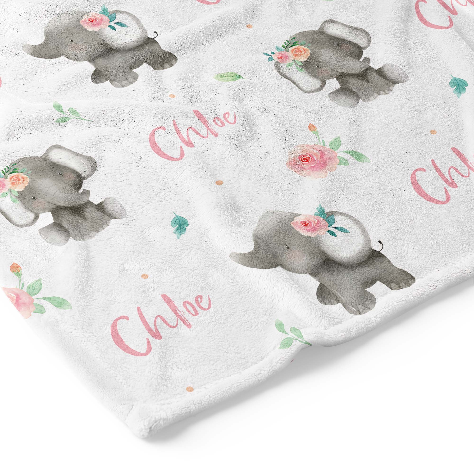 Personalized baby blankets sales with elephants