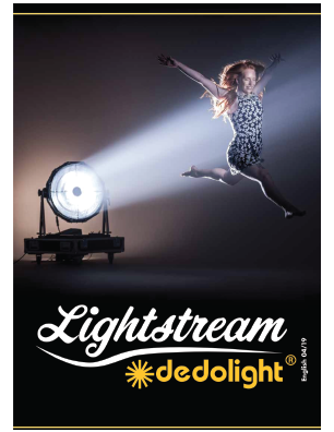 Dedolight Lightstream lighting reflection system booklet shows the concept, data and equipment developed for using the Lightstream system
