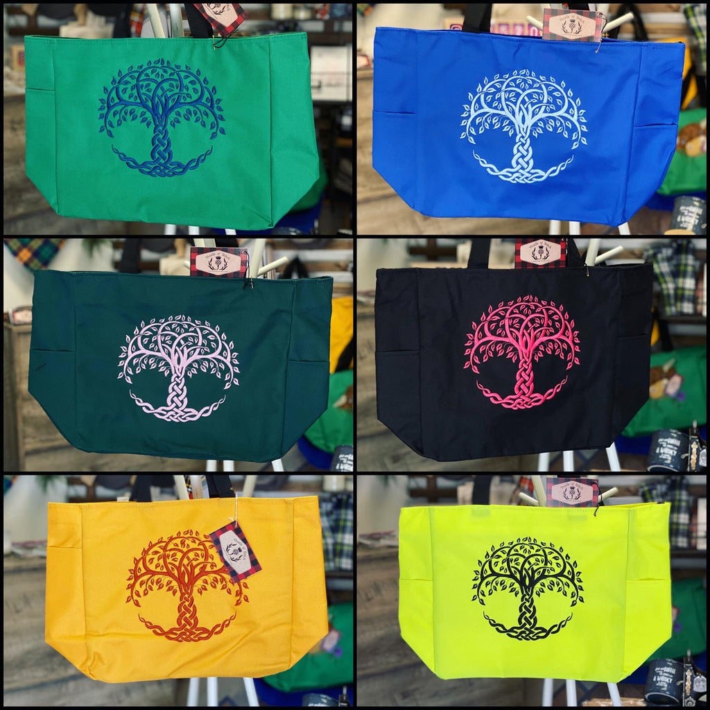 ASHLEIGH Canvas Tote Bag Celtic Laconic Tree of Life Symbol Mythology  Ethnic Abstract Reusable Shoulder Grocery Shopping Bags Handbag 