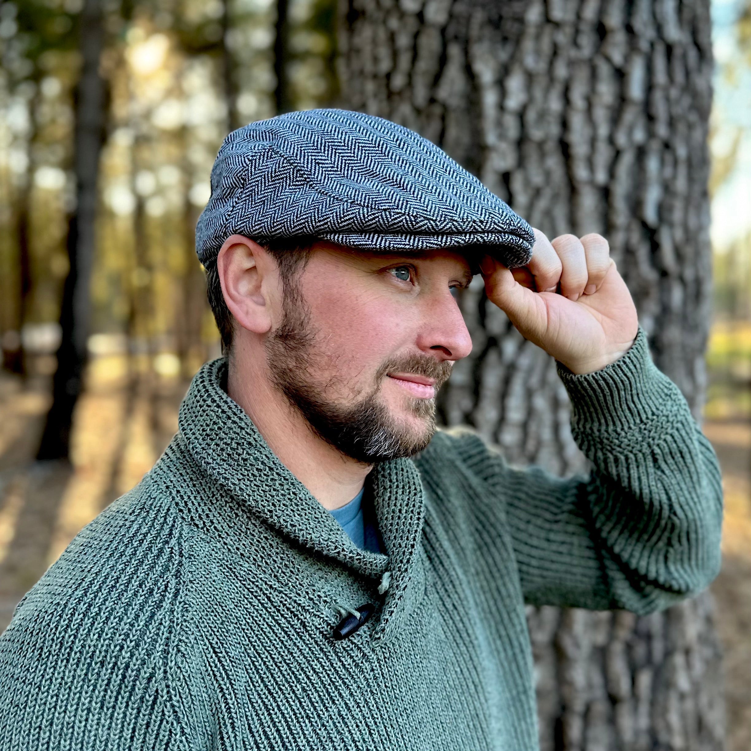 Tweed Golf Cap, Traditional Style Golfing Hat, Irish Golf Fashion