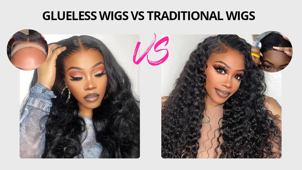 Glueless wigs are exactly what they sound like: wigs that don't need any glue to stay put. 