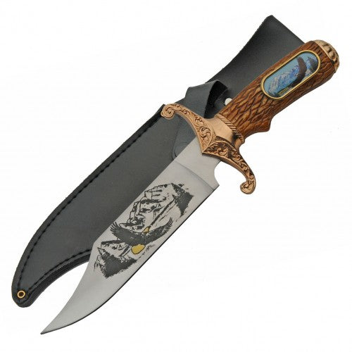 FIXED BLADE BOWIE KNIFE DECORATIVE EAGLE 32CM