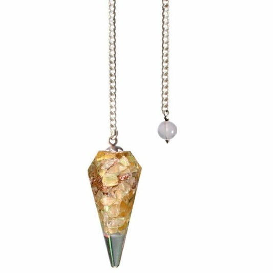 FACETED ORGONE PENDULUM CITRINE