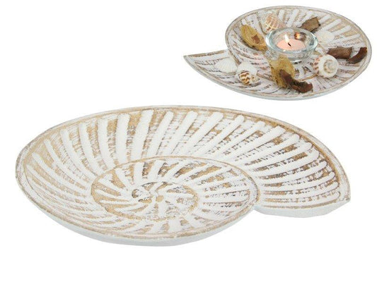 FOSSIL SHELL BEACH DÉCOR PLATE