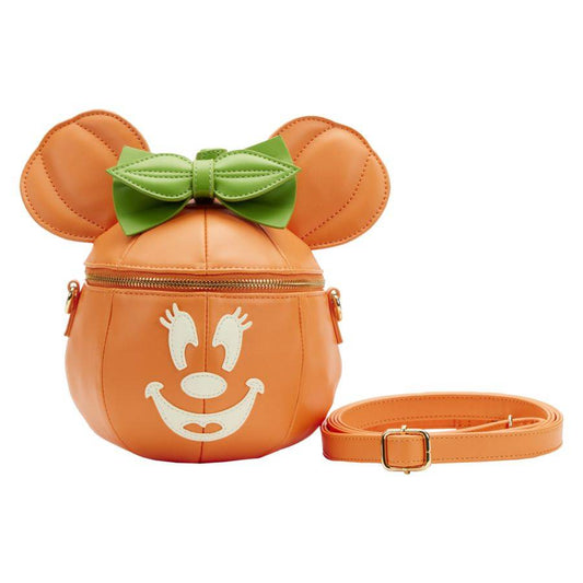 LOUNGEFLY - Disney - Minnie Mouse Pumpkin Glow Face Crossbody Bag {ORDER IN ONLY}
