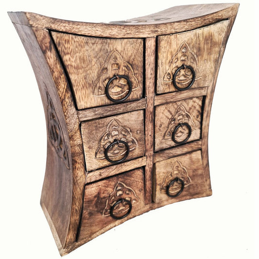 WOODEN ALMIRAH -6 Drawer Triquetra 21cm x 24cm