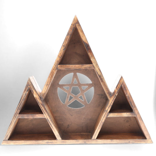 WOODEN SHELF PANEL - Pyramid Pentacle 55cm x 45cm x 7cm