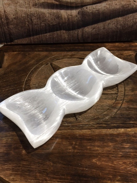 Selenite Triple Moon Bowl