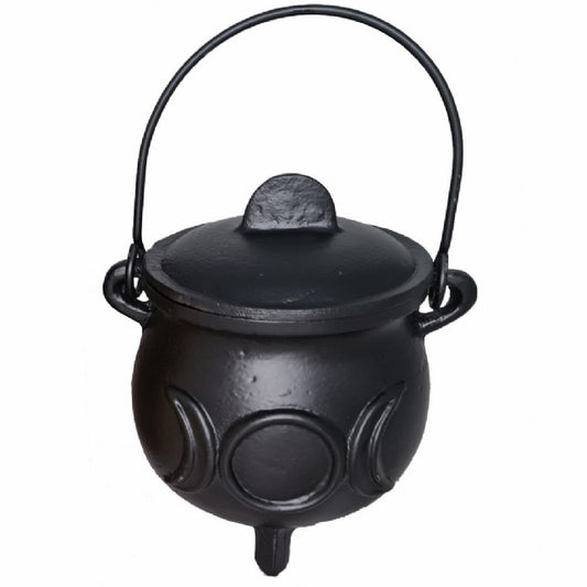 13CM X 19CM CAULDRON CAST IRON TRIPLE MOON LARGE