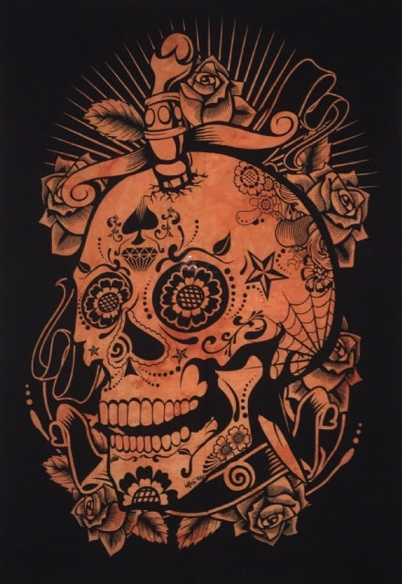 COTTON TAPESTRY SKULL ORANGE