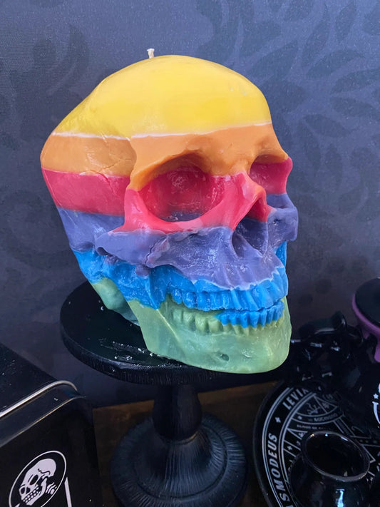 French Lavender Giant Anatomical Skull Candle