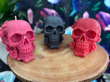 Rose Quartz Rose Skull Candle