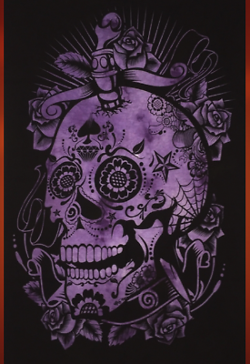 COTTON TAPESTRY SKULL PURPLE